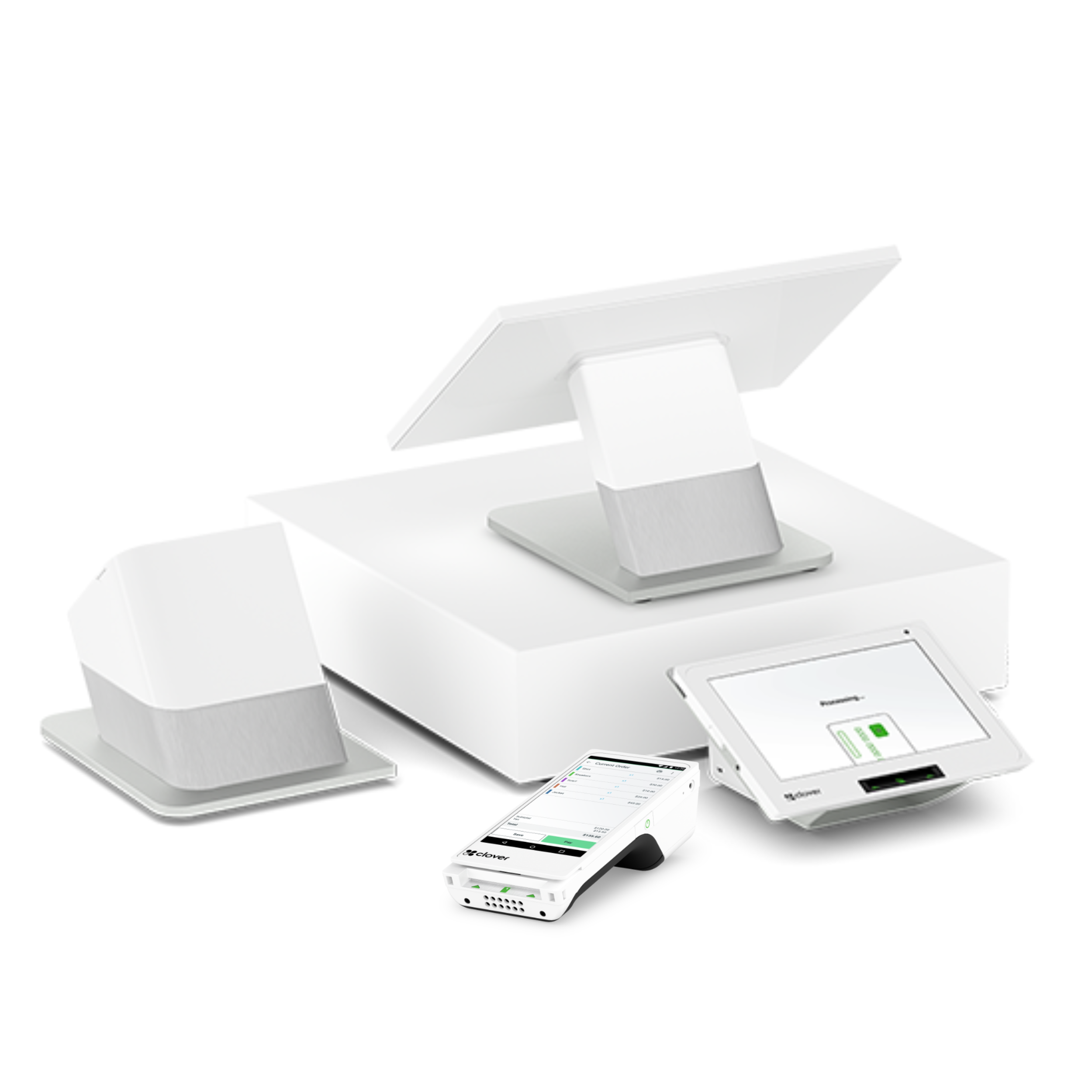 Clover countertop system with customer display and handheld device