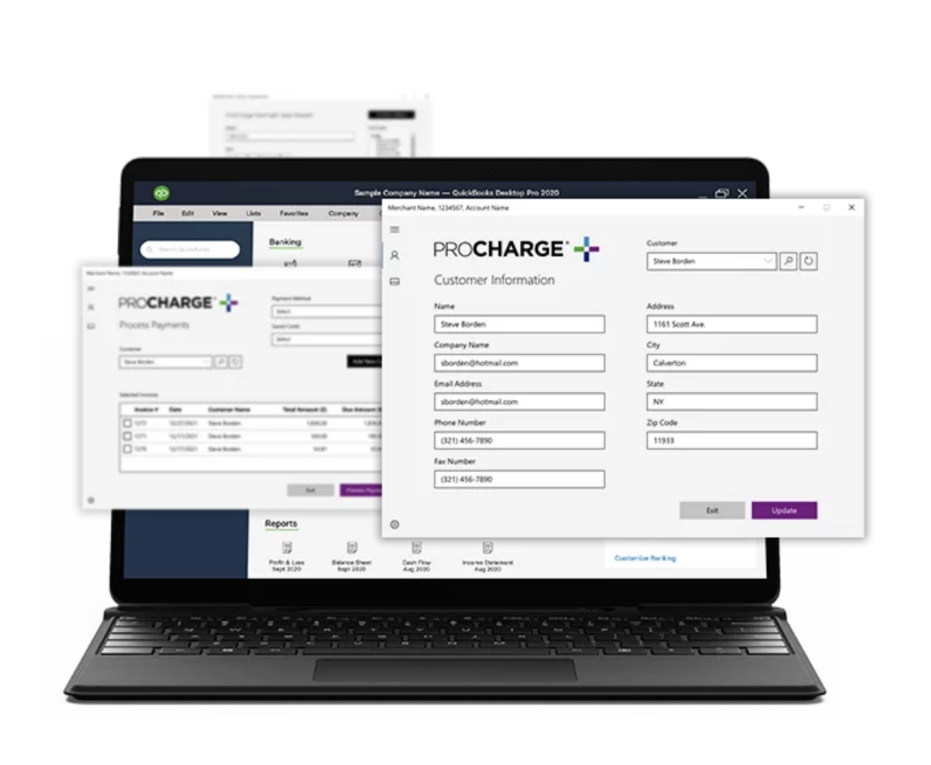 Official ProCharge QuickBooks integration illustration
