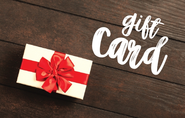 Example gift card design with gift box artwork